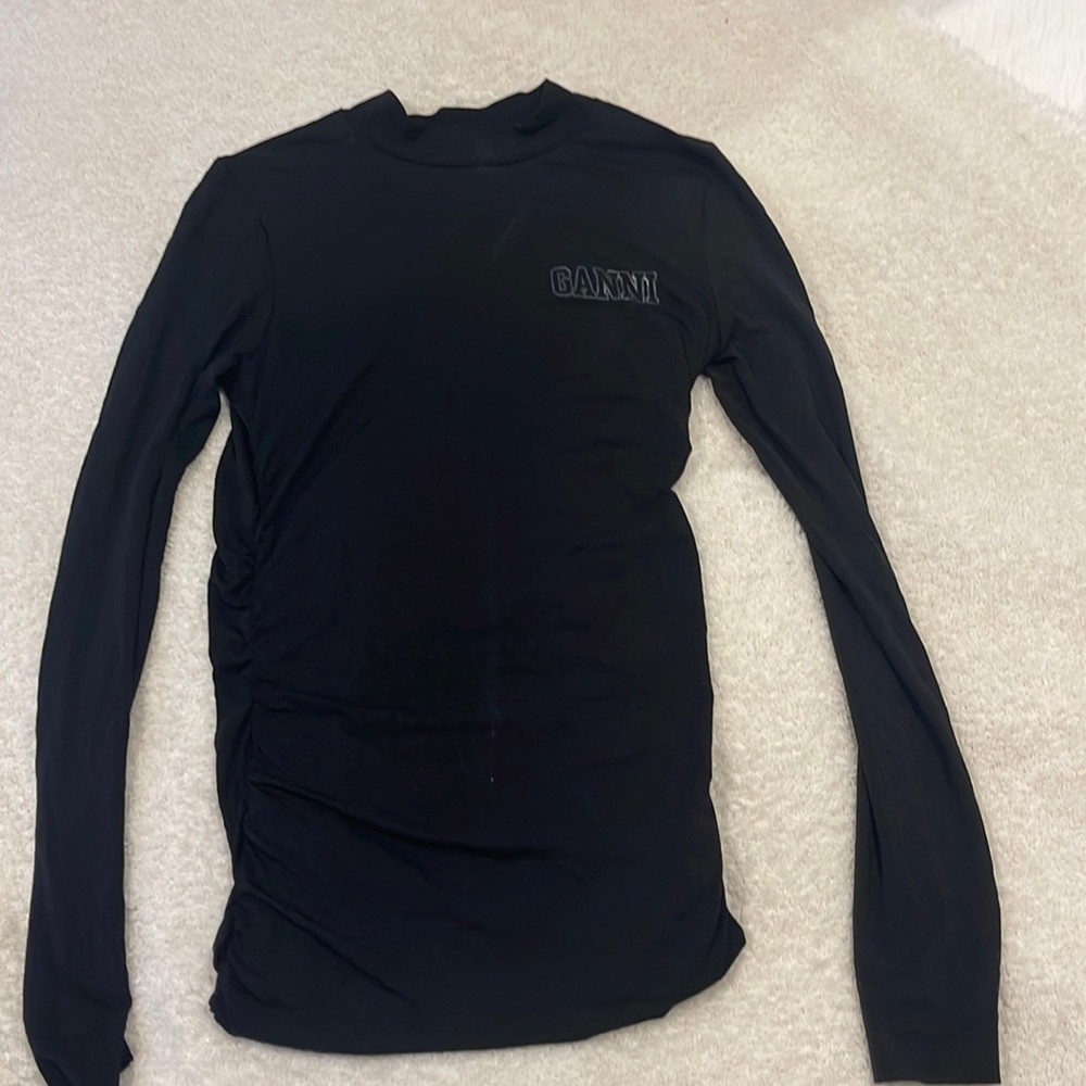Black longsleeve Ganni dress